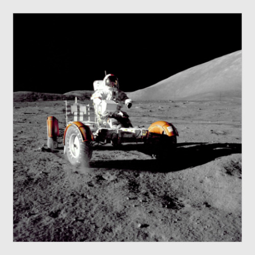 Постер Космонавт на ровере на Луне