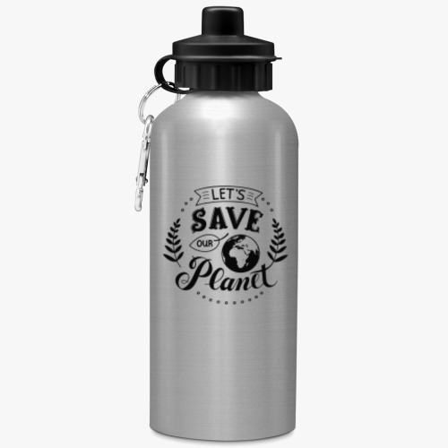 Бутылка с карабином (500 мл) Спасем нашу планету / Let's save our Planet