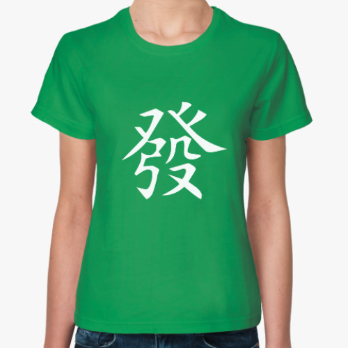 Женская футболка Хацу - зеленый дракон