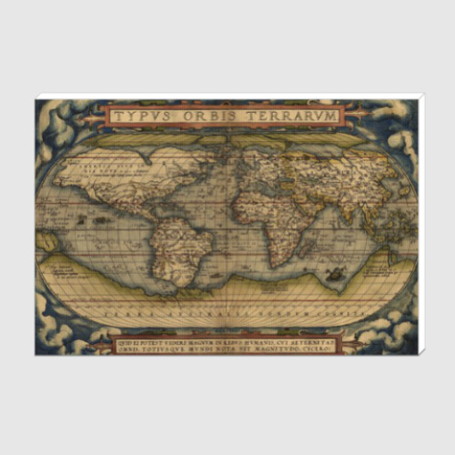 Холст Старинная карта мира