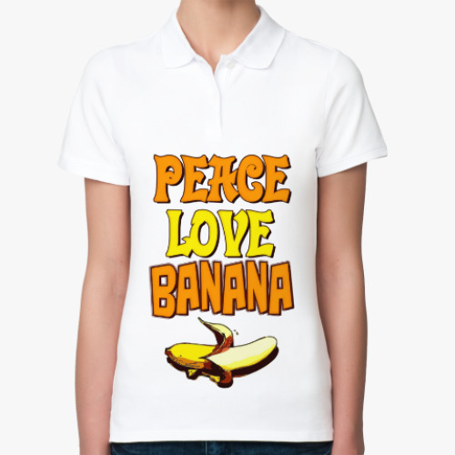 Женская рубашка поло Мир, любовь, бананы!