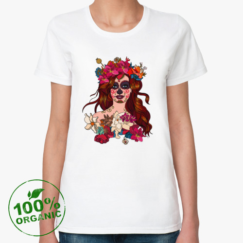 Женская футболка из органик-хлопка Цвет, девушка, образ жизни