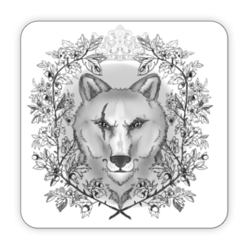 Костер (подставка под кружку) Волк