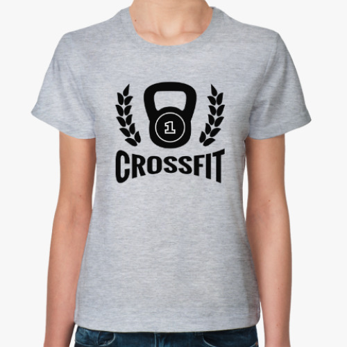 Женская футболка Кроссфит логотип с гирей