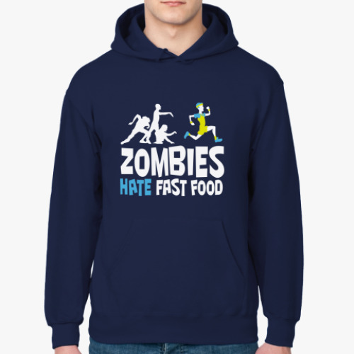 Толстовка худи Zombies hate fast food