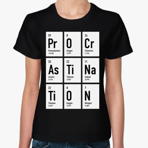 Женская футболка Procrastination