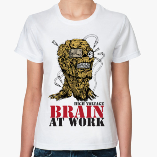 Классическая футболка Brain at work - мозг в работе