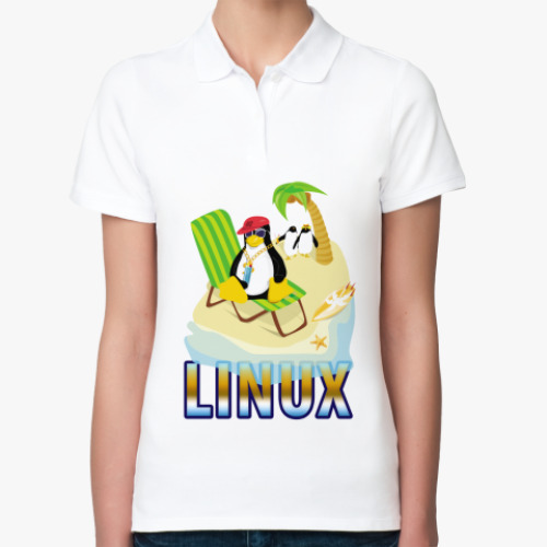 Женская рубашка поло (печать) Linux