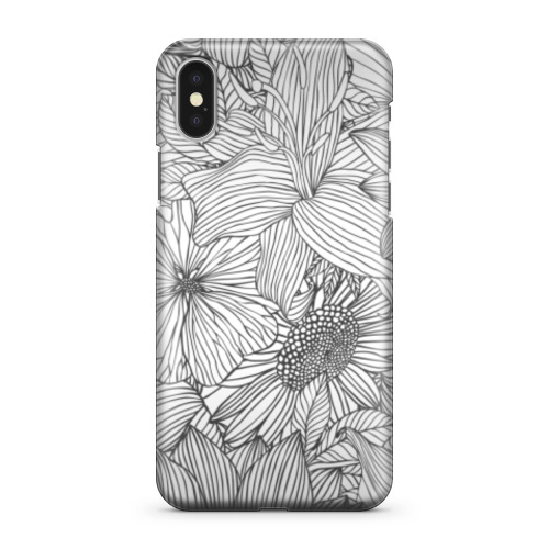 Чехол для iPhone X цветочный орнамент