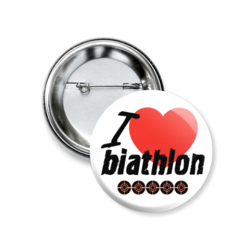Значок 37мм Love biathlon