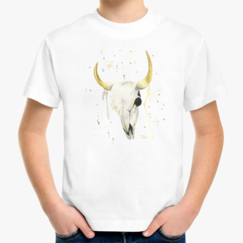 Детская футболка Декоративный череп коровы
