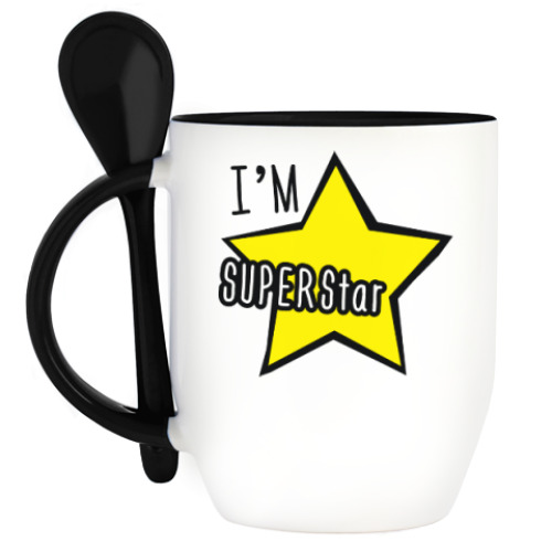 Кружка с ложкой I'm Superstar