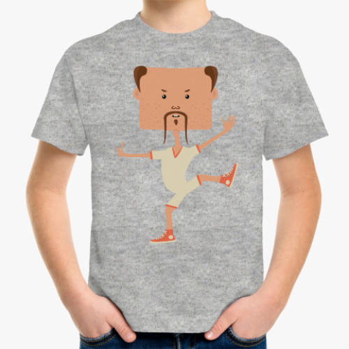 Детская футболка Смешной нарисованный каратист