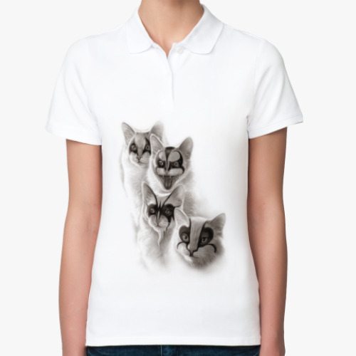 Женская рубашка поло The Kiss kittens