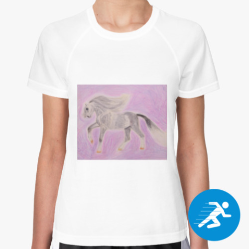 Женская спортивная футболка сказочный конь