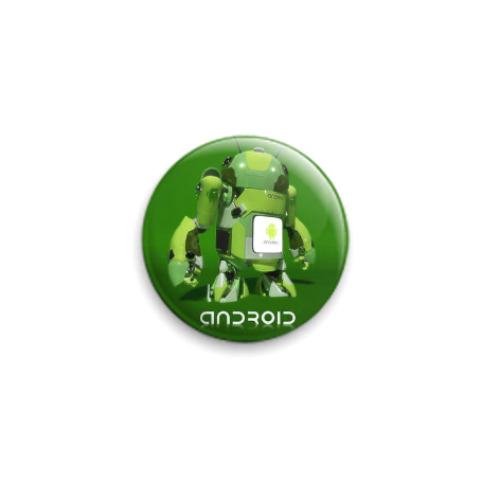 Значок 25мм android киборг