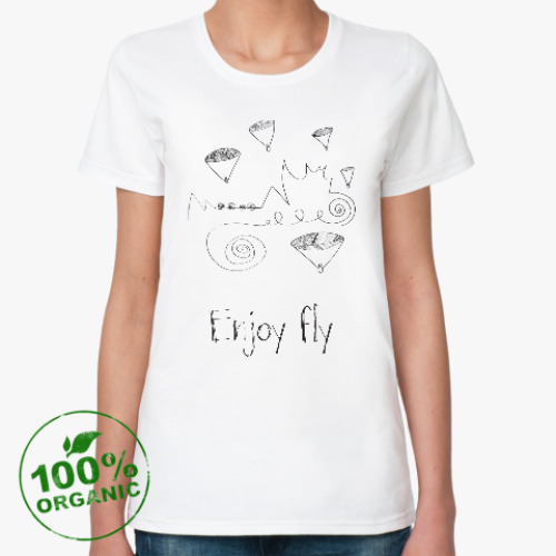 Женская футболка из органик-хлопка Enjoy fly with paragliding