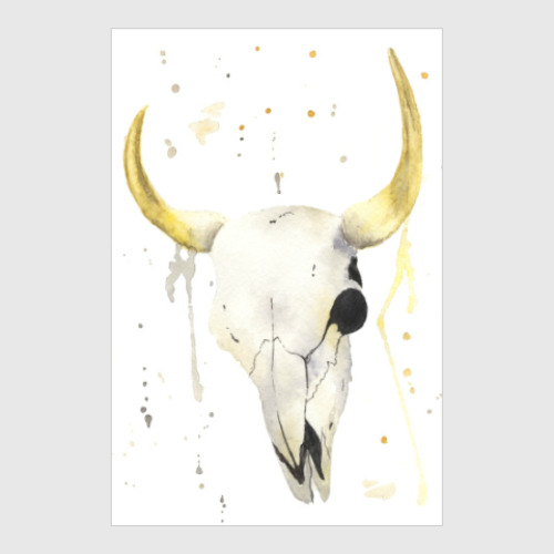 Постер Декоративный череп коровы