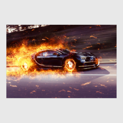 Постер Bugatti Chiron Fire