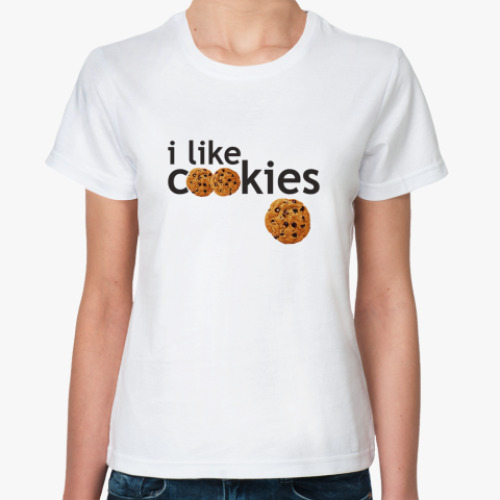 Классическая футболка  'I like cookies'