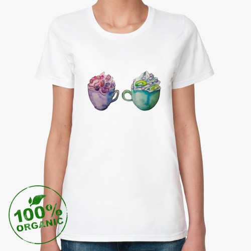 Женская футболка из органик-хлопка "Кружки"