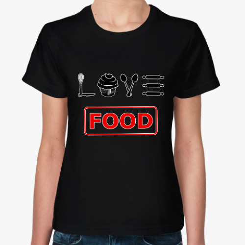 Женская футболка Love food
