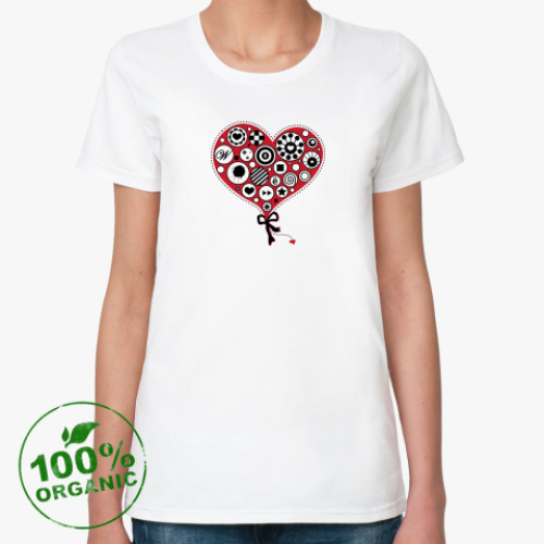Женская футболка из органик-хлопка Сердце