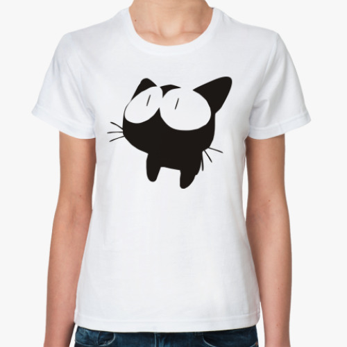 Классическая футболка Takkun, аниме-кошка