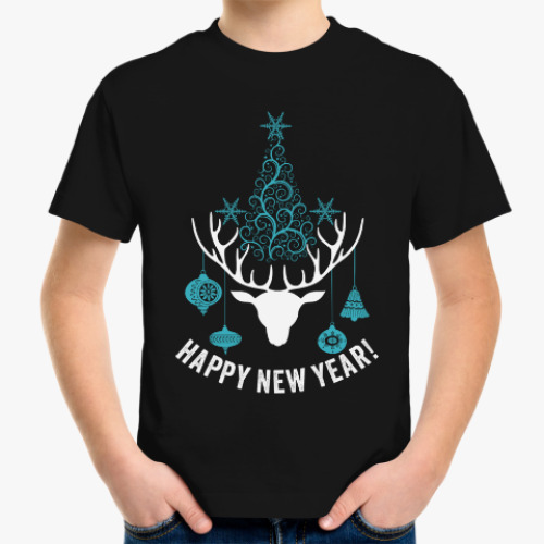 Детская футболка Олени Новый год
