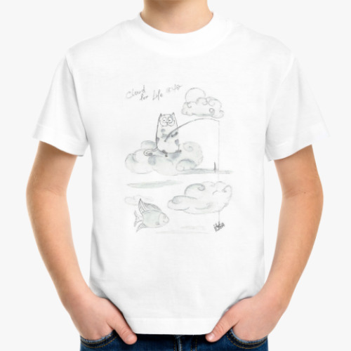 Детская футболка  «Рыбалка в облаках»