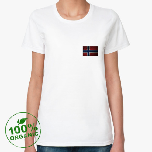 Женская футболка из органик-хлопка  'Норвежский флаг'