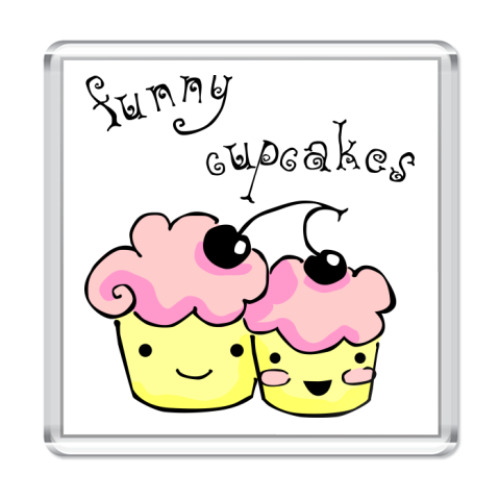 Магнит  funny cupcakes