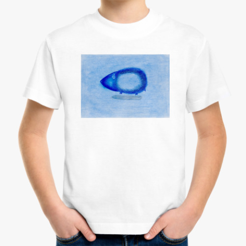 Детская футболка 'Ёжик синий'
