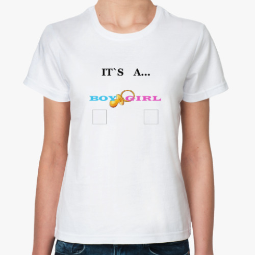 Классическая футболка Gender reveal party, baby, boy