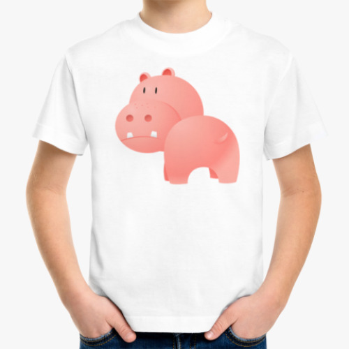 Детская футболка Розовый Бегемотик