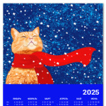 Новогодний котик в снегу
