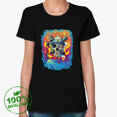 Женская футболка из органик-хлопка Music Skull