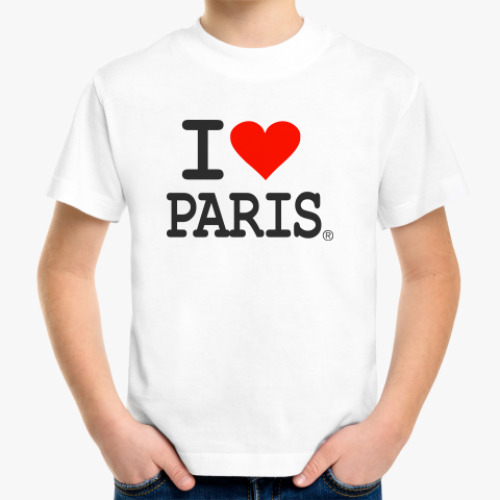 Детская футболка I love Paris
