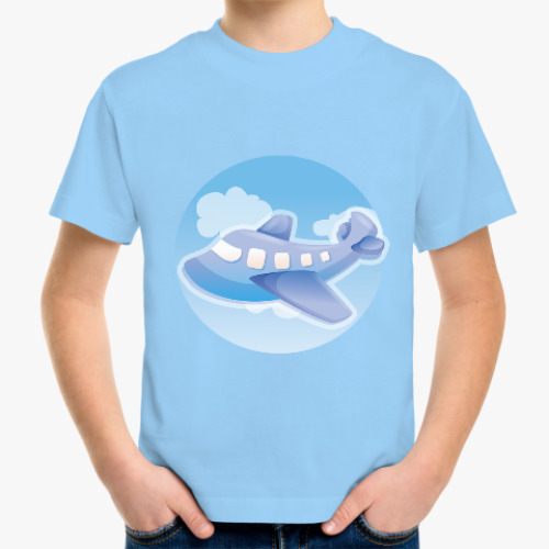 Детская футболка Самолет в небе