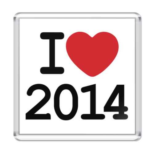 Магнит Новогодний принт I Love 2014