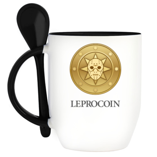 Кружка с ложкой Leprocoin