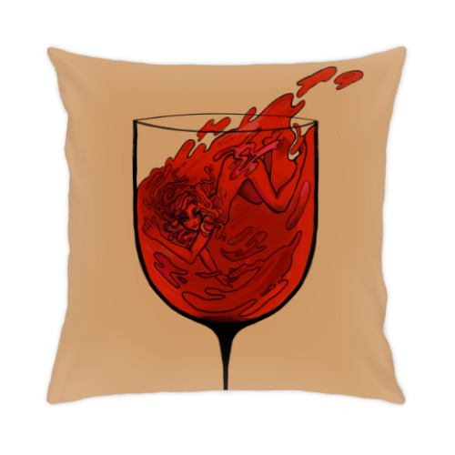 Подушка Бокал красного вина