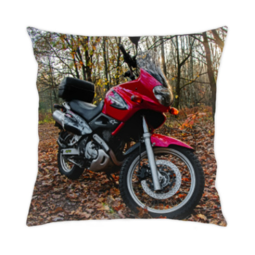 Подушка Мотоцикл в осеннем лесу