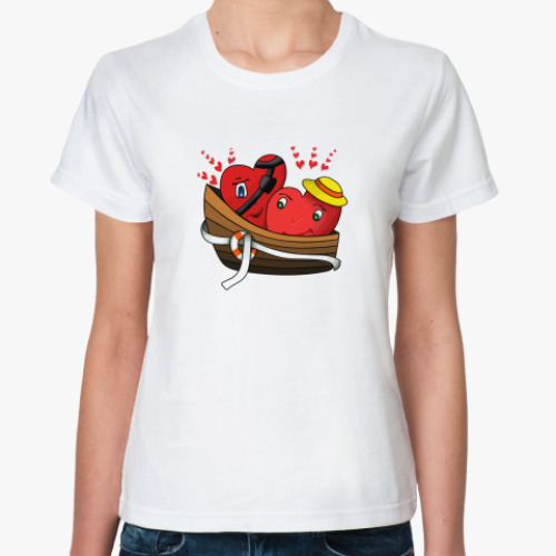 Классическая футболка  'Лодка любви'