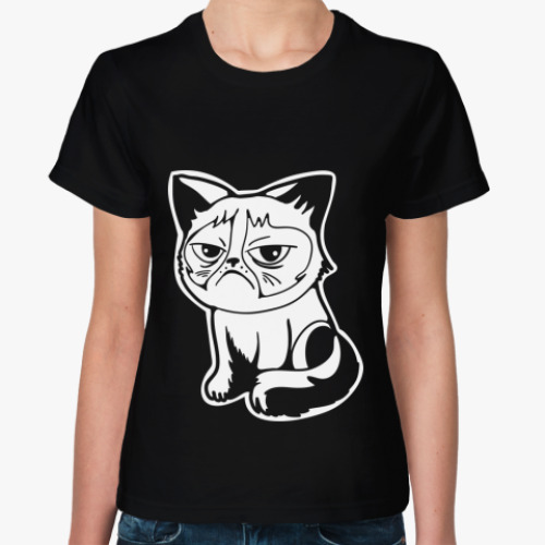 Женская футболка Угрюмый кот Тард - Grumpy Cat