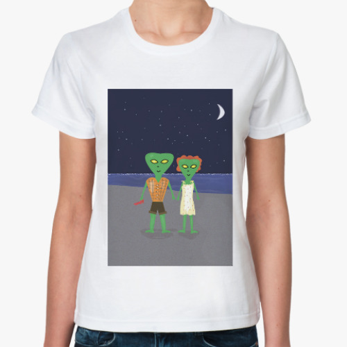 Классическая футболка инопланетяне-романтики