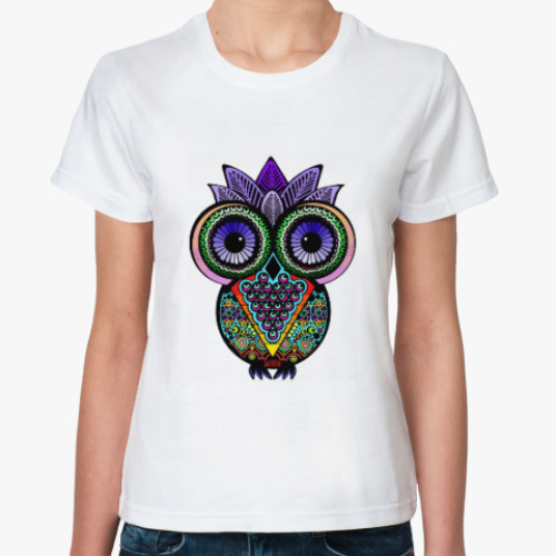 Классическая футболка Совы. Совушки. Owl. Owls.