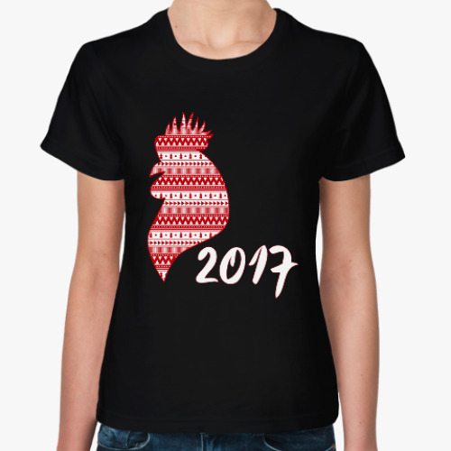 Женская футболка Новогодний петух 2017