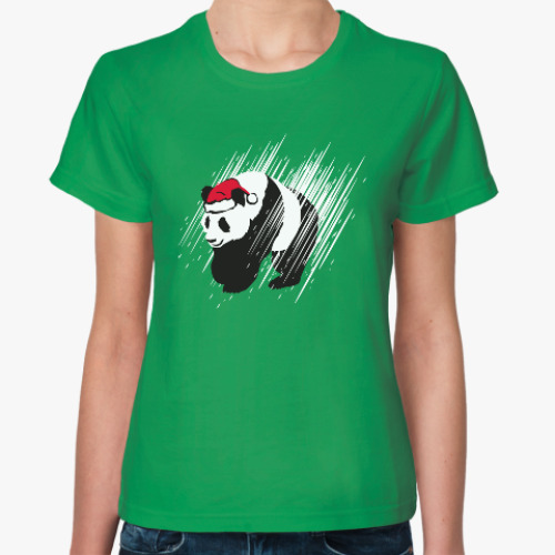 Женская футболка Санта-панда