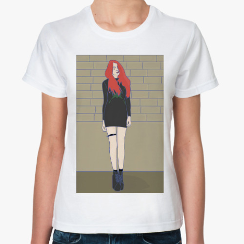 Классическая футболка девушка панк
